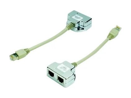 datacom y adapter stp cat5e pc pc tel ien338745