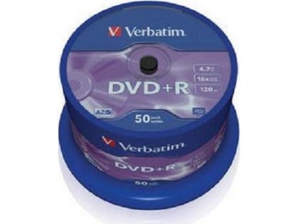 Verbatim DVD+R 4,7GB  16x Matt Silver spindl 50 ks