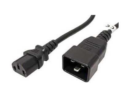 Kabel síťový propojovací 230V 10A 2m, konektory IEC 320 C13 - IEC 320 C20