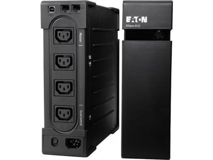 Eaton UPS Ellipse ECO 650 IEC, 650VA, TEL/FAX, LAN, Rack/Tower, 3 zálohovaní +1 chráněný výstup