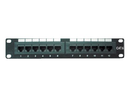 DATACOM Patch panel 10" UTP 12 port CAT6 DUAL 1U BK