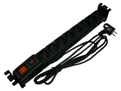 ACAR 19" Rozvodný panel 8x230V 1.5U CZ 3m kabel černý