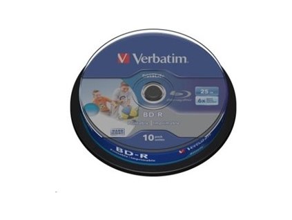 Verbatim BD-R LSL 25GB Printable, 10ks cakebox