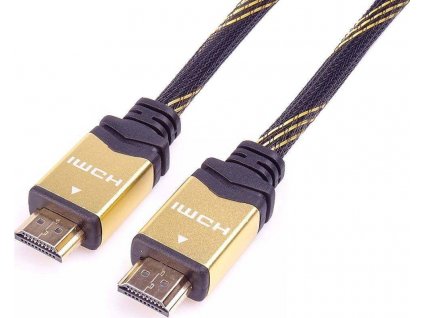 HDMI 2.0b High Speed + Ethernet kabel HQ, zlacené konektory, 1,5m