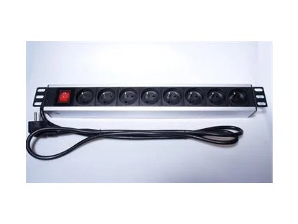 premiumcord panel napajeci do 19 racku 1 5u 8x230v 2m kabel vypinac ien220456
