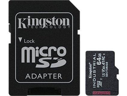 Kingston microSDXC 64GB Industrial + SD adaptér