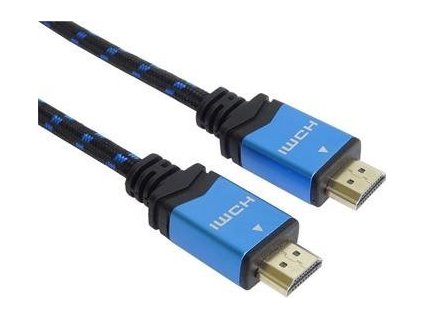 PremiumCord Ultra HDTV 4K@60Hz kabel HDMI 2.0b kovové+zlacené konektory 3m bavlněné opláštění kabelu
