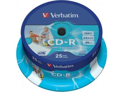 Verbatim CD-R Printable 700MB 52x cake 25 ks