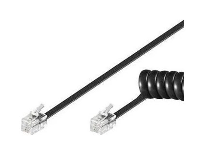 Kabel telefonní sluchátkový kroucený 4 žíly 4m - černý