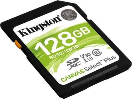 KINGSTON SDXC 128GB Canvas Select Plus A1 C10 Card (čtení 100 MB/s, zápis 85MB/s)