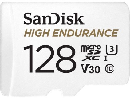 SanDisk High Endurance microSDXC 128GB 100MB/s UHS-I U3 Class 10 + Adaptér
