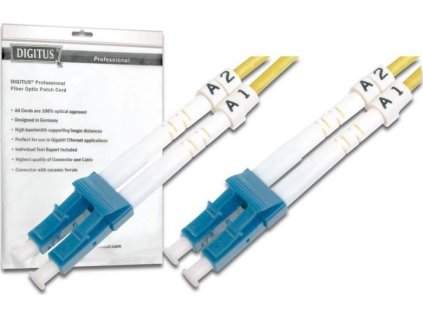 Fiber Optic Patch Cord, LC to LC Singlemode 09/125 µ, Duplex Length 10m