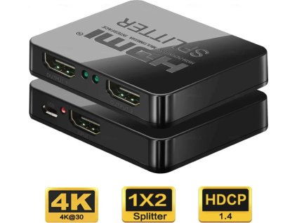 premiumcord hdmi splitter 1 2 porty s napajenim z usb 4k full hd 3d ien454524