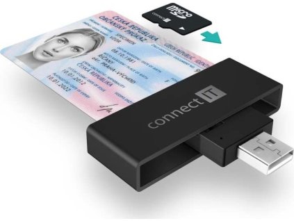 Connect IT USB čtečka eObčanek a čipových karet, černá