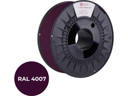 Tisková struna (filament) C-TECH PREMIUM LINE, PLA, purpurová fialková, RAL4007, 1,75mm, 1kg