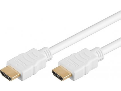 HDMI High Speed + Ethernet kabel,bílý, zlacené konektory, 5m