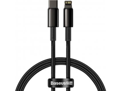 Baseus Tungsten Gold rychlonabíjecí / datový kabel USB-C na Lightning PD 20W 2m, černá