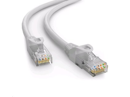 C-TECH kabel patchcord Cat6e, UTP, šedá, 40m