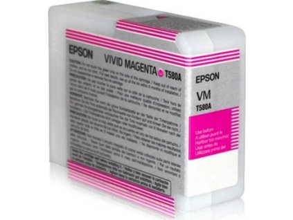Epson T580A00 Inkoust Vivid Magenta, živá purpurová - originální