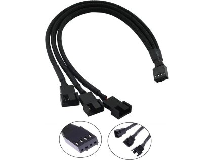 1stcool fan pwm splitter redukce pro ventilatory 1x 4pin pwm na 3x 4pin pwm ien471360