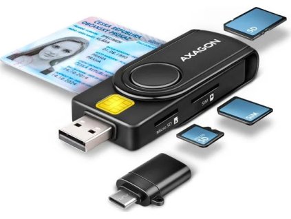 axagon cre smp2a usb a pocketreader 4 slot ctecka smart card eobcanka sd microsd sim ien469038