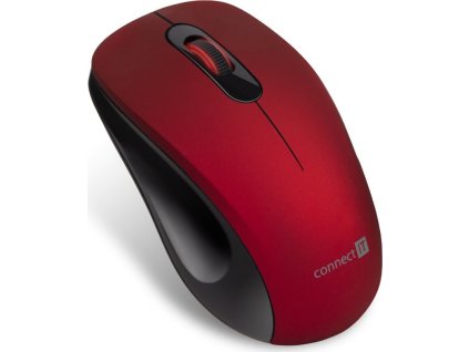 Connect IT MUTE bezdrátová optická tichá myš, červená