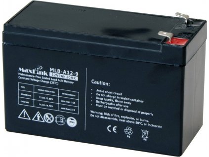MaxLink olověná baterie AGM 12V 9Ah,Faston 6,3mm
