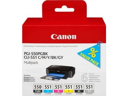 Canon PGI-550 + CLI-551 C/ M/ Y/ BK/ GY Multi pack