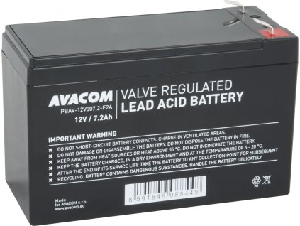 avacom baterie 12v 7 2ah f2 pbav 12v007 2 f2a ien476300
