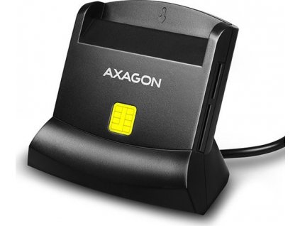 AXAGON CRE-SM2, USB-A StandReader 4-slot čtečka Smart card (eObčanka) + SD/microSD/SIM, kabel 1.3 m