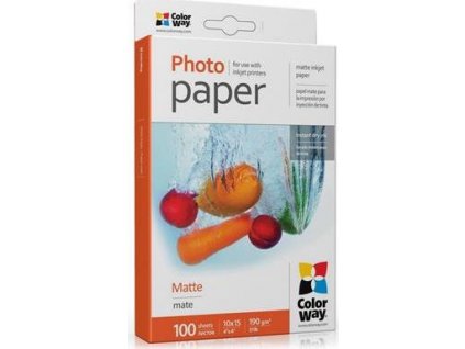 ColorWay fotopapír/ matný 190g/m2, 10x15 / 100 ks
