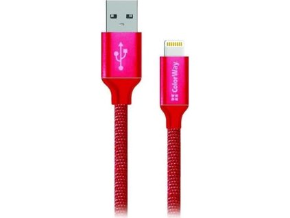 colorway usb 2 0 lightning kabel 1m 2 1a cervena ien344586