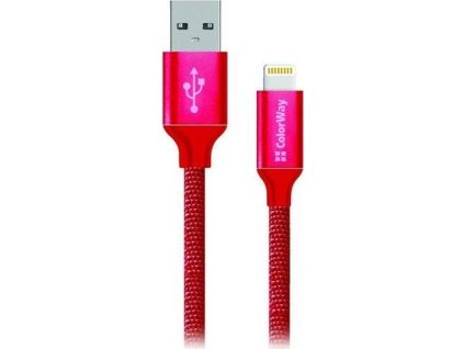 ColorWay USB 2.0 - Lightning kabel 1m 2.1A, červená