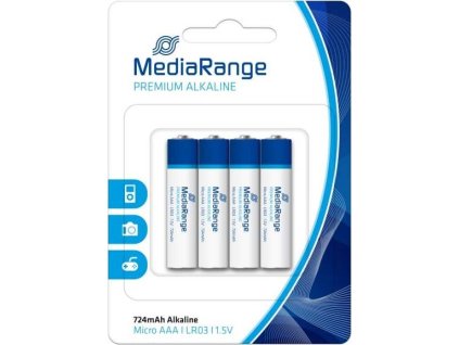 MediaRange Premium Alkalické baterie LR03 (AAA) 1,5V blister 4ks/balení