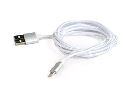Kabel CABLEXPERT USB 2.0 Lightning (IP5 a vyšší) nabíjecí a synchronizační kabel, opletený, 1,8m, stříbrný, blister