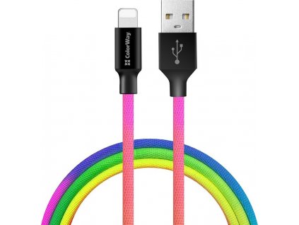 ColorWay USB 2.0 - Lightning kabel 1m 2.4A, vícebarevný