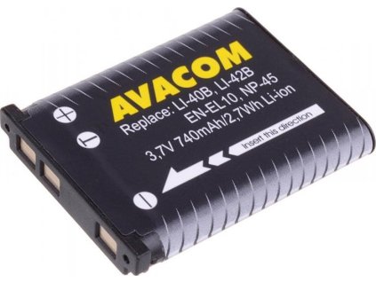 AVACOM Olympus Li-40B, Li-42B, Fujifilm NP-45, Nikon EN-EL10 Li-Ion 3.7V 740mAh 2.7Wh