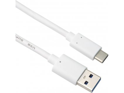 Kabel USB-C - USB 3.0 A (USB 3.2 generation 2, 3A, 10Gbit/s) 2m bílá