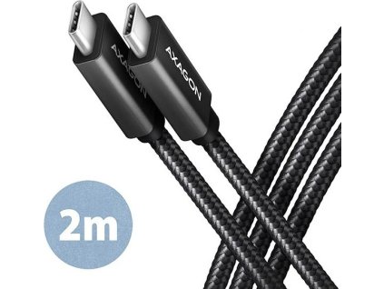 axagon bucm32 cm20ab speed kabel usb c usb c 2m usb 20gbps pd 100w 5a 4k hd alu oplet cerny ien391386
