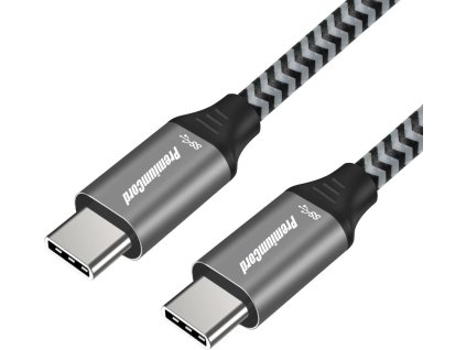 Kabel USB 3.2 Gen 1 USB-C male - USB-C male, bavlněný oplet, 1m