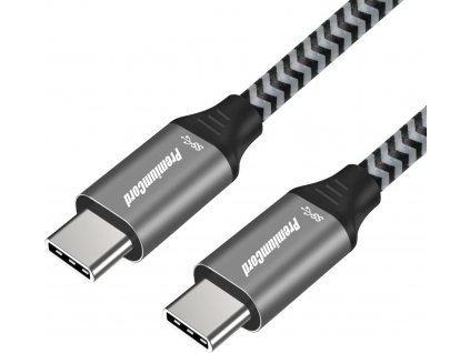 Kabel USB 3.2 Gen 1 USB-C male - USB-C male, bavlněný oplet, 1,5