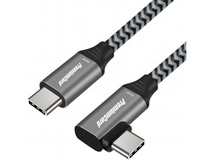 USB-C zahnutý kabel ( USB 3.2 GEN 2, 3A, 60W, 20Gbit/s ) 2m