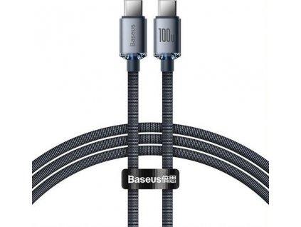 Baseus Crystal Shine Series nabíjecí/datový kabel USB-C / USB-C 100W 1,2m, černá