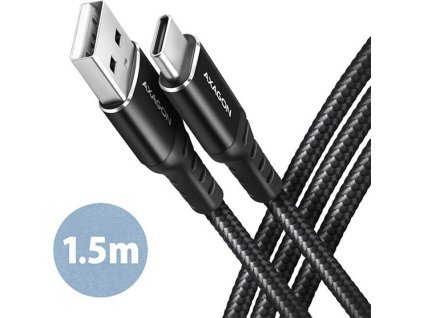 AXAGON BUCM-AM15AB, HQ kabel USB-C <-> USB-A, 1.5m, USB 2.0