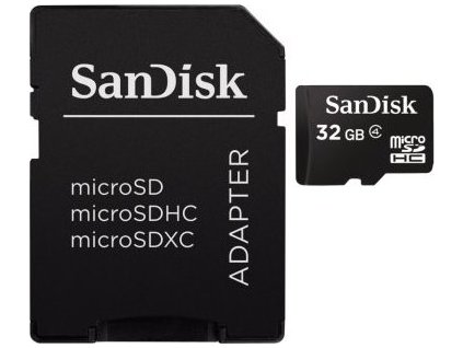 SanDisk microSDHC 32GB Class 4 + adaptér