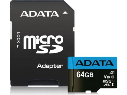 adata premier microsdxc 64gb uhs i class10 a1 85 25mb s sd adapter ien295441