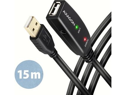 axagon adr 215 usb 2 0 a m a f aktivni prodluzovaci repeater kabel 15m ien170642