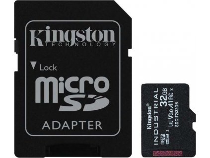 Kingston microSDHC 32GB Industrial + SD adaptér