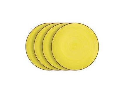Lamart LT9050 4dílná sada mělkých talířů HAPPY, žlutá
