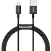 baseus superior series rychlonabijeci kabel usb lightning 2 4a 1m cerna ien403989